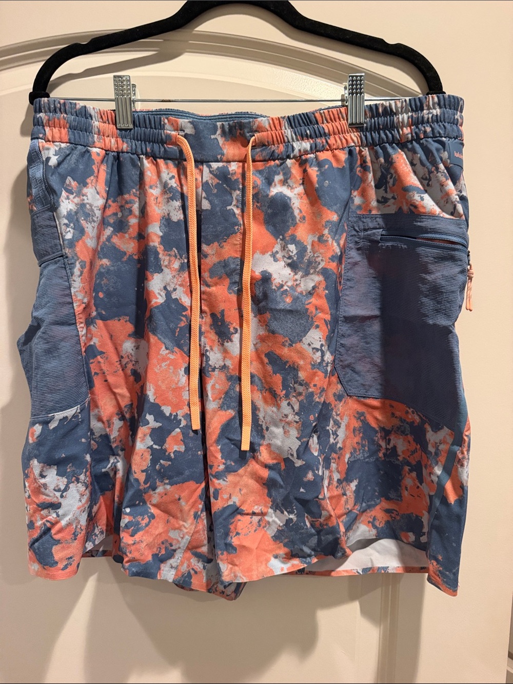 Men's Lululemon Coral & Blue Tie-Dye Swim Shorts
